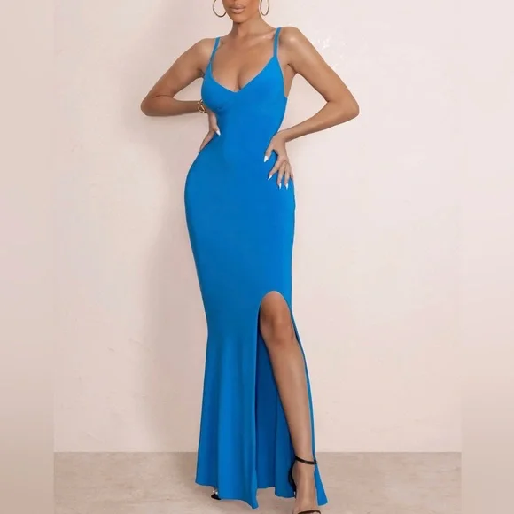 CLUB L LONDON blue maxi dress